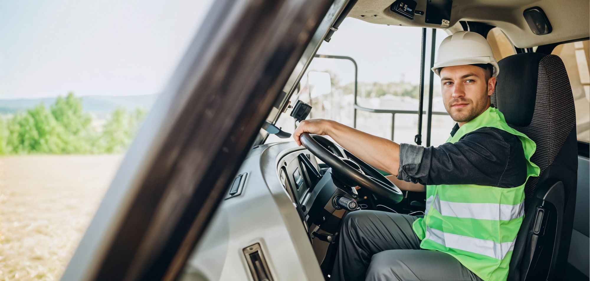 a worker in his lorry